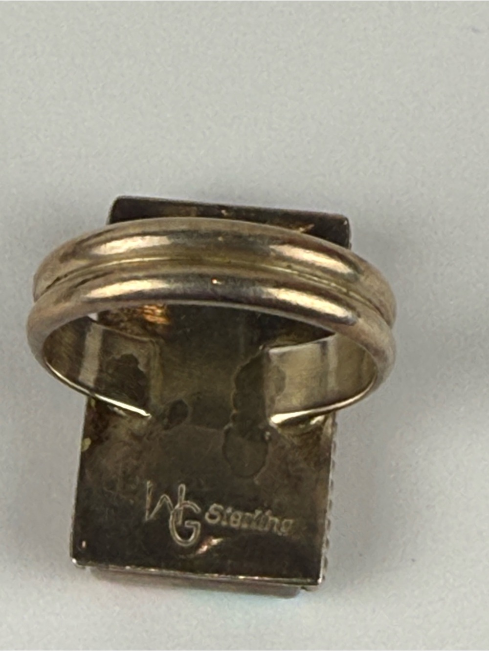 Native American Spiny Oyster, Lab Created Opal Sterling Silver Signed WG 8.75 - Picture 10 of 16